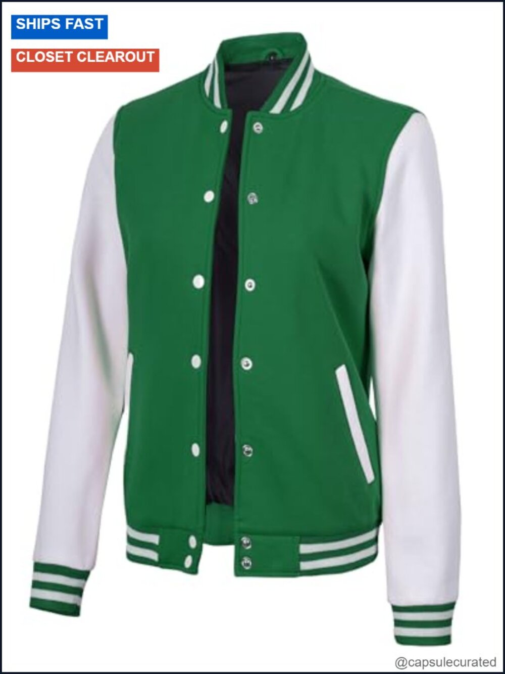 Women's Baseball Letterman Varsity Jacket Fleece Bomber